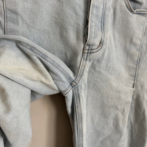 SO Womens Light Wash High Rise Wide Leg Raw Hem Denim Jeans Size 0 / 24 Pants - Picture 3 of 9